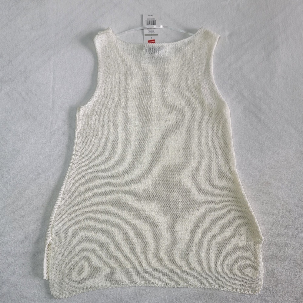 New Directions Knit Tank Top White Women's S Coastal Summer Chic Eurovacation